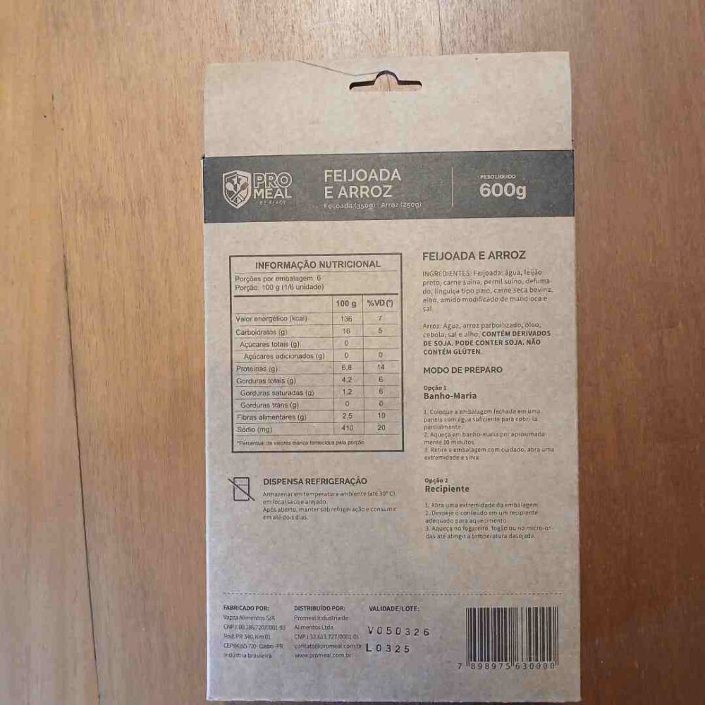 Refeição Feijoada e Arroz Pro Meal