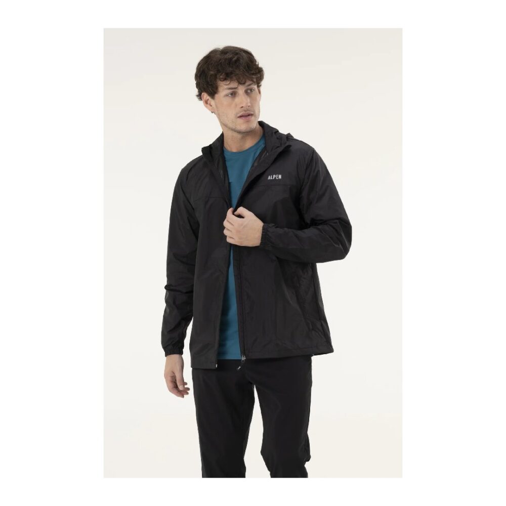 Jaqueta Hidrorrepelente Poliamida Preta Masculina Alpen