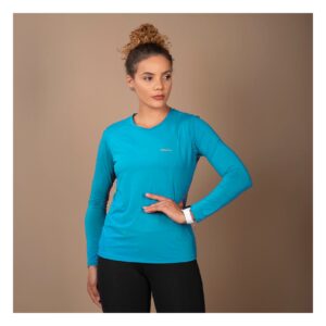 Camiseta 4Climb Dry Tech ML Feminina Azul Turquesa