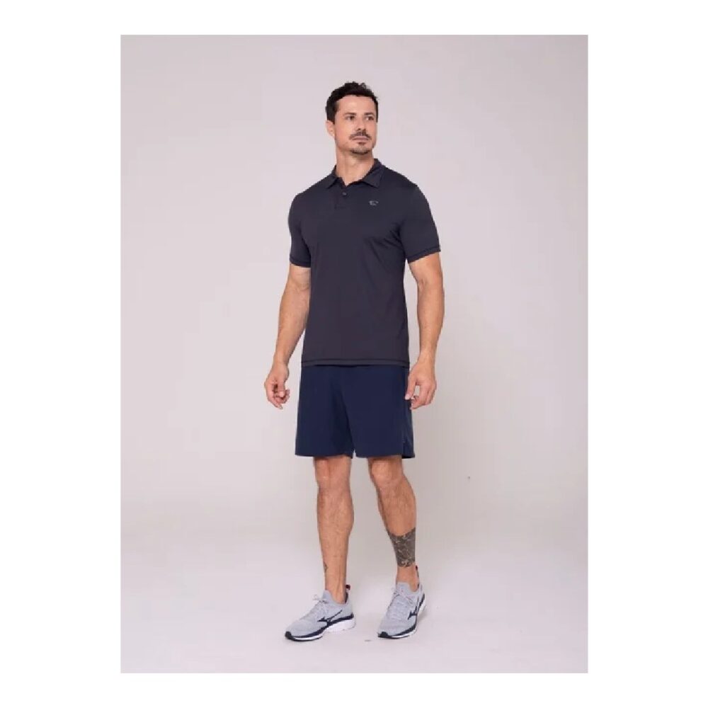 Camisa Polo Trajetória Masculina Preta Sol Sports