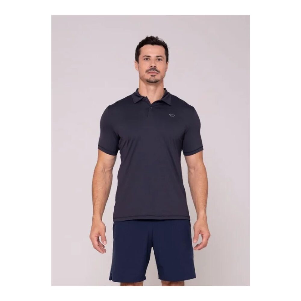 Camisa Polo Trajetória Masculina Preta Sol Sports