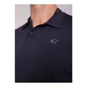 Camisa Polo Trajetória Masculina Preta Sol Sports