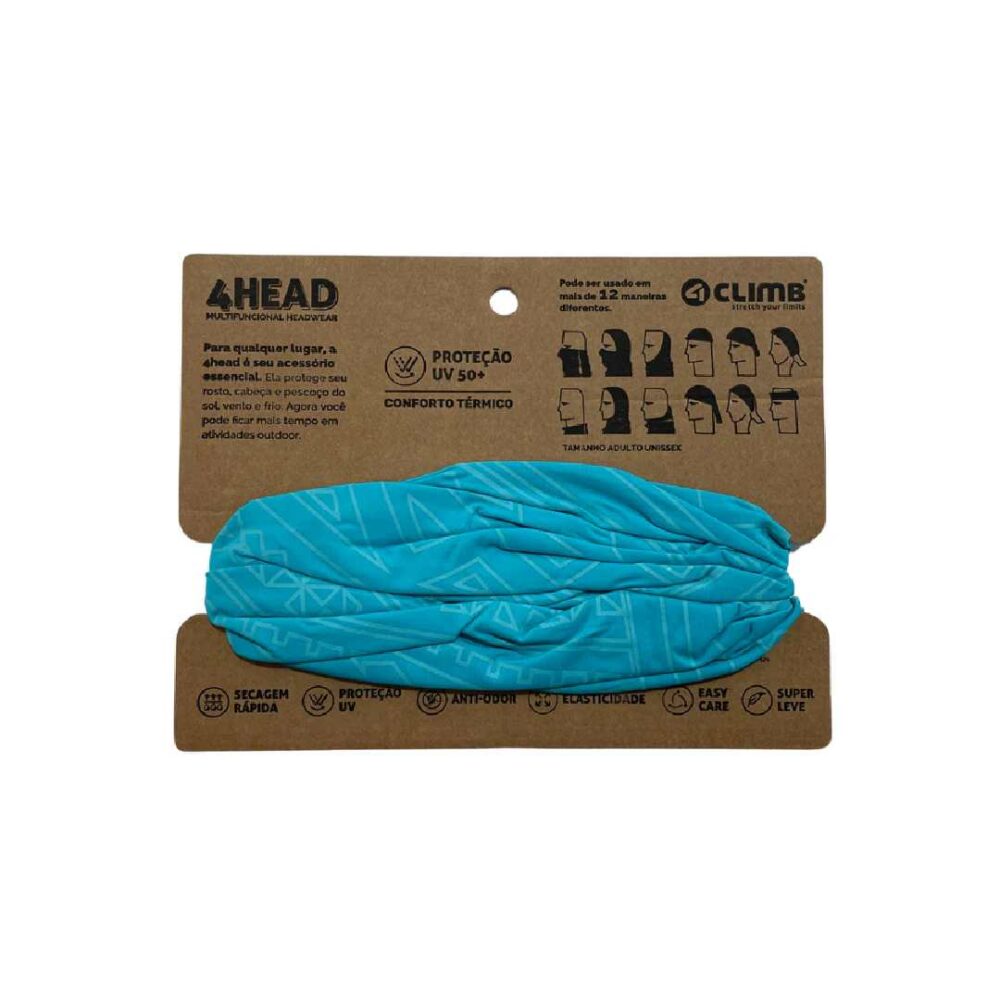 Bandana Dry Tech UV50+ Azul Turquesa 4Climb
