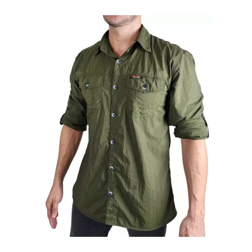 Camisa Hard Safari UV50+ Verde Musgo Masculino Hard Adventure