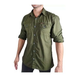 Camisa Hard Safari UV50+ Verde Musgo Masculino Hard Adventure
