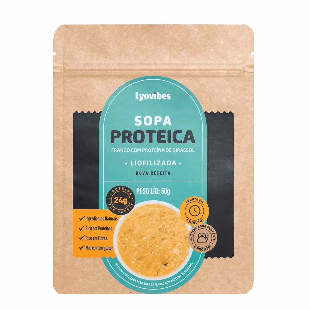 Sopa Proteica de Frango com Proteína de Girassol 50g Liofilizado Lyovibes