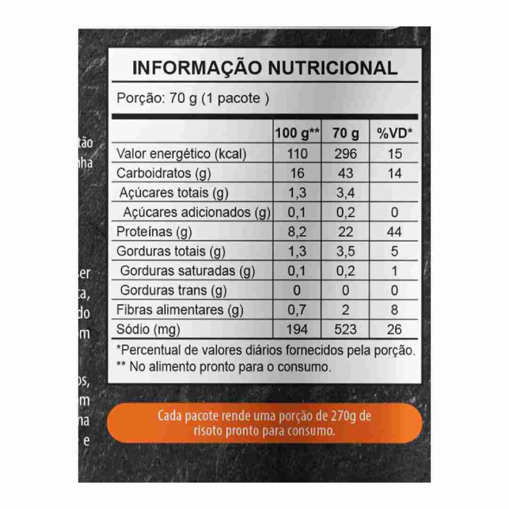 Risoto de Frango com Alho-Poró 70g Liofilizado Lyovibes